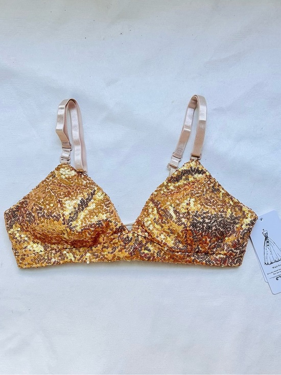 Other - Sequin Gold Triangle Bralette S